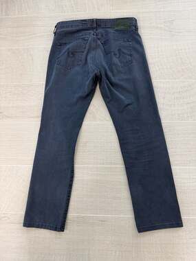 AG Adriano Goldschmied The Matchbox Slim Straight Pants in Sulfur Faded Black. s